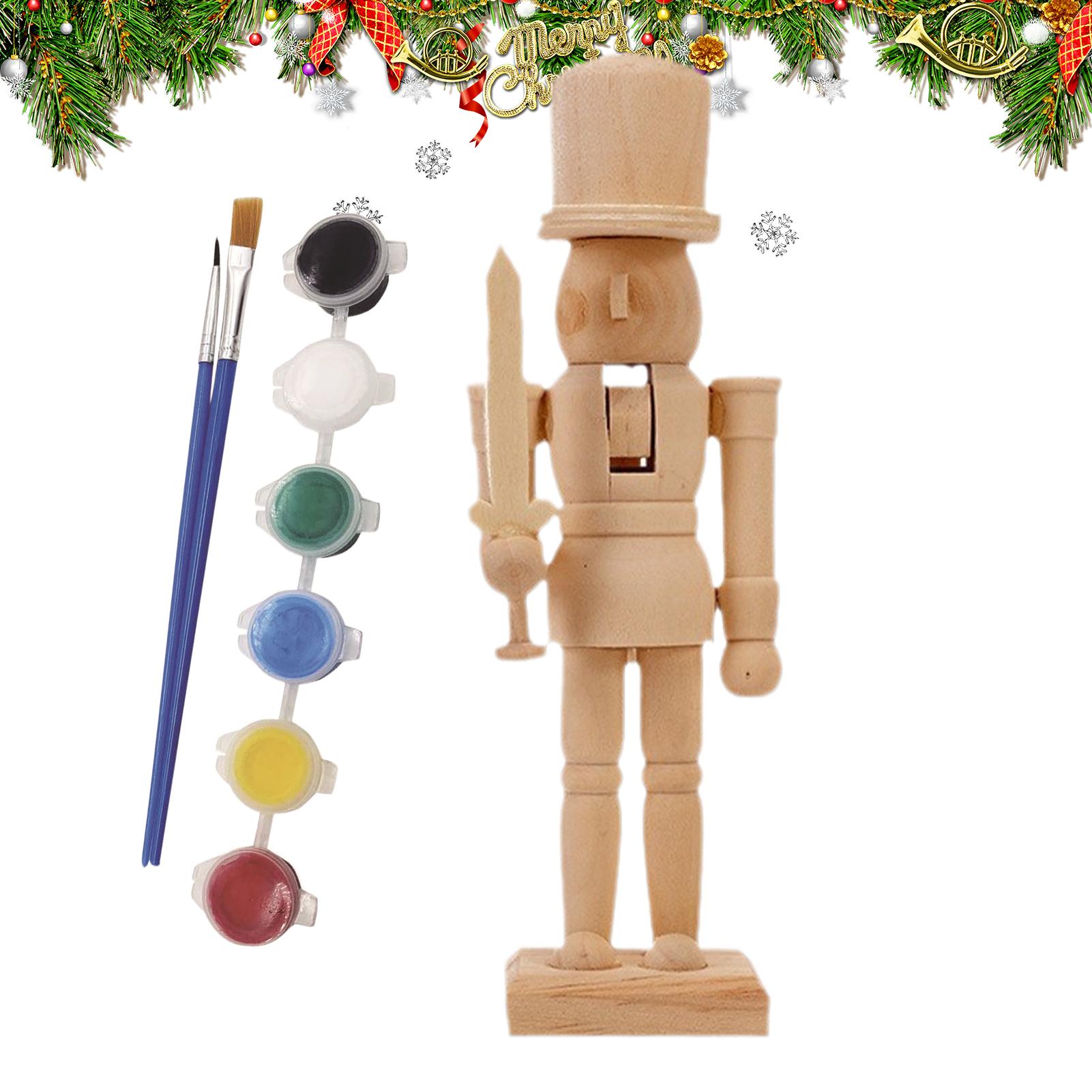 Nutcracker Figurine - Ahşap Fındıkkıran Askerleri Kendiniz Boyayın Ahşap