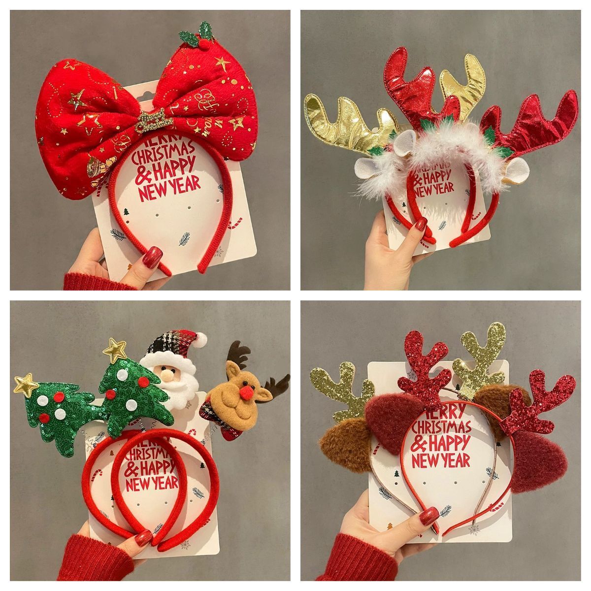 Reindeer Antlers Headband - 1-10 adet Noel Temalı Saç Bandı,