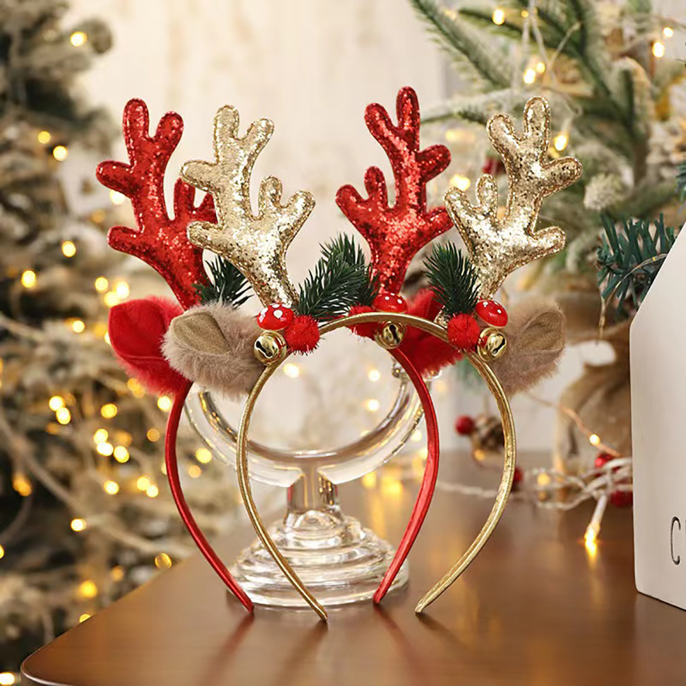 Reindeer Antlers Headband - Noel Geyiği Boynuzu Taç, Tatil Temalı