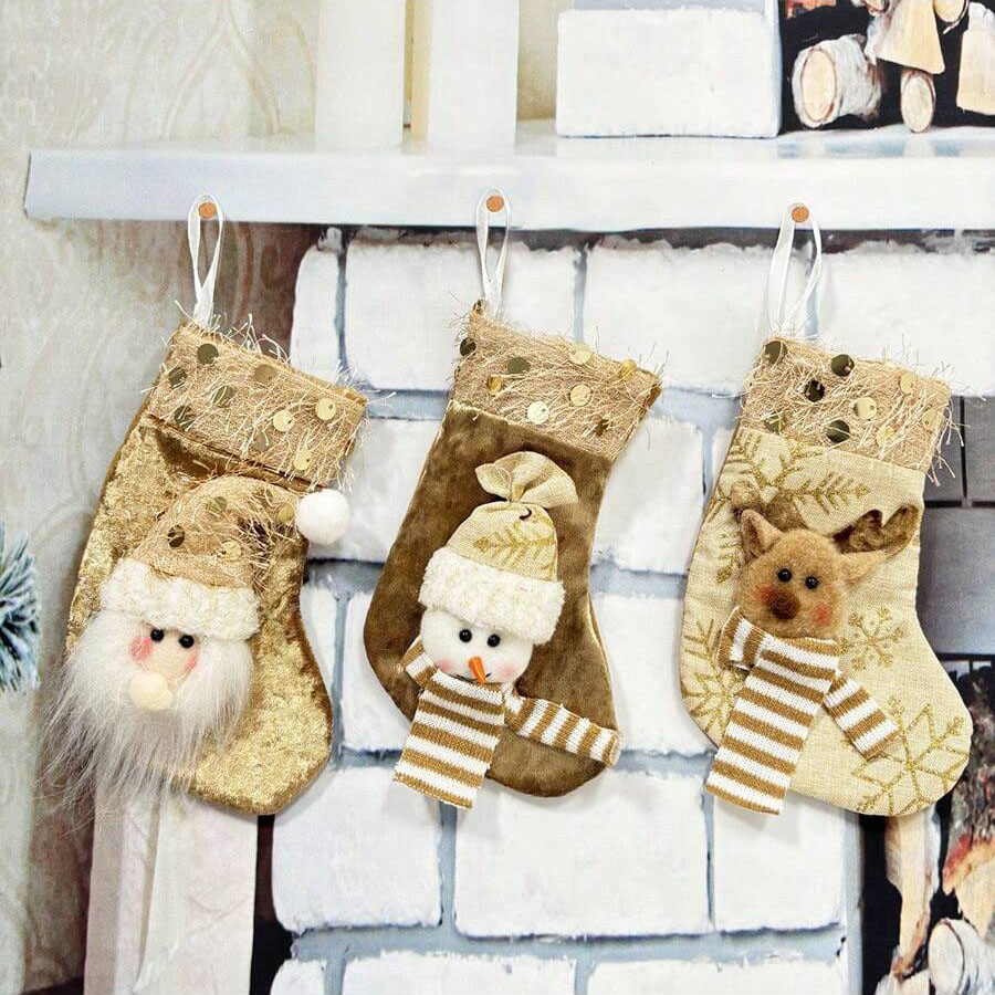3 adet Noel süsleme çorabı, şö - Christmas Stocking Hanging incelemesi ve fiyatı