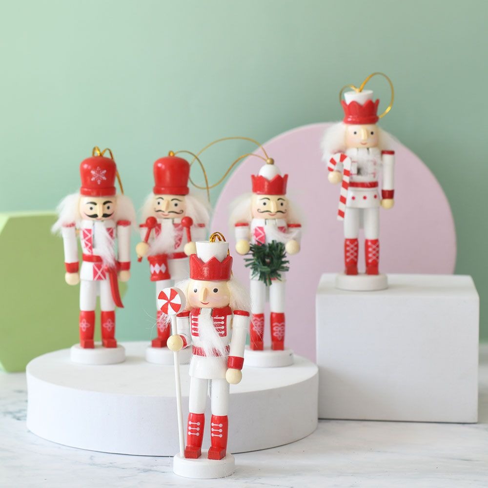 5 adet, Mutlu Noeller temalı,  - Nutcracker Figurine incelemesi ve fiyatı